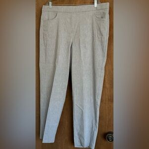 Alfred Dunner Pant Womens 18W Grey Pull On Elastic Waist Pant Pockets Stretch